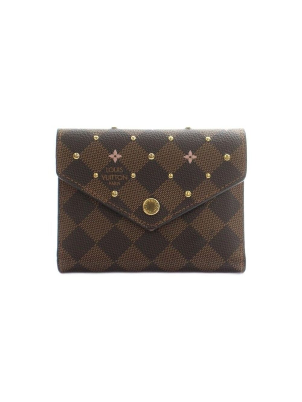 Louis Vuitton Damier Portefeuille Victorine Trifold Wallet Coin Purse Studs